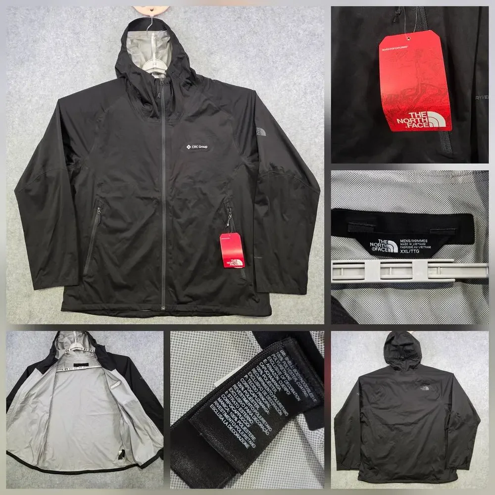 The North Face‎ All Weather Jacket Mens 2XL Black DryVent Hooded Hike Waterproof